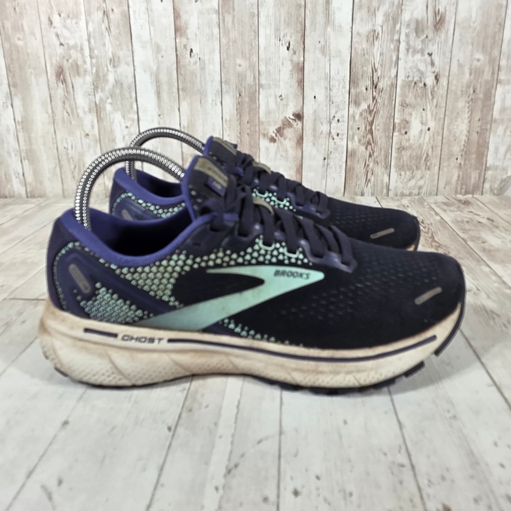Brooks Ghost 14 Womens Running Shoes Navy Yucca Blue 1203561B446 Size 7.5